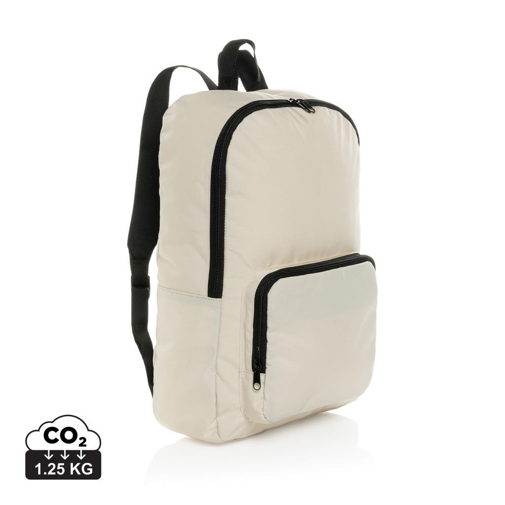 Sac à dos pliable en rPET à personnaliser Dillon Blanc cassé